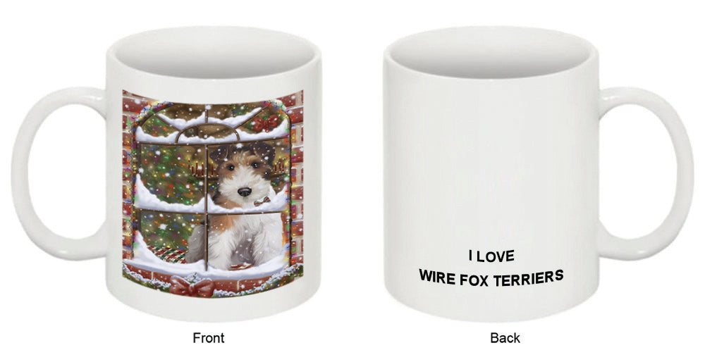 Please Come Home For Christmas Wire Fox Terrier Dog Sitting In Window Coffee Mug MUG49053
