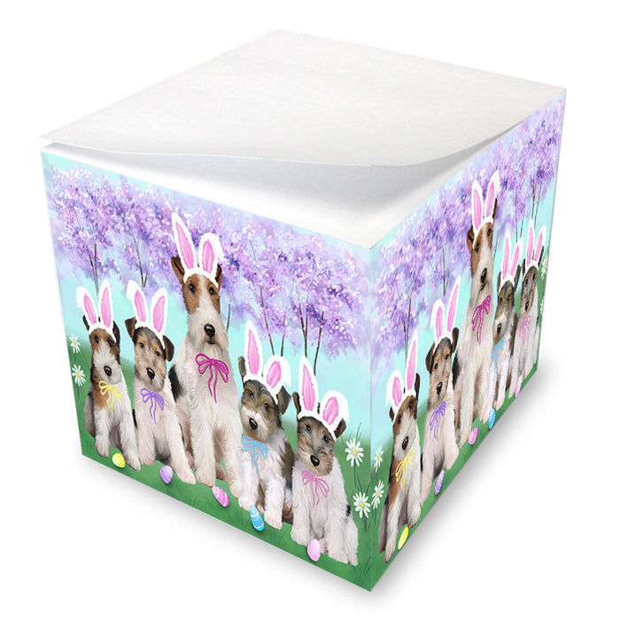 Easter Holiday Wire Fox Terriers Dog Note Cube NOC55074