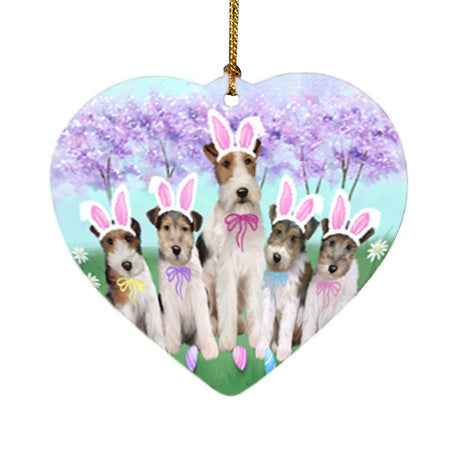 Easter Holiday Wire Fox Terriers Dog Heart Christmas Ornament HPOR57358
