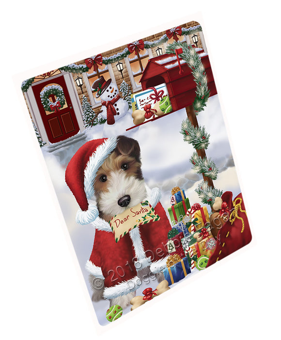Wire Fox Terrier Dog Dear Santa Letter Christmas Holiday Mailbox Large Refrigerator / Dishwasher Magnet RMAG82254