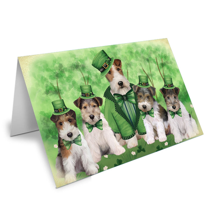 St. Patricks Day Irish Portrait Wire Fox Terrier Dogs Handmade Artwork Assorted Pets Greeting Cards and Note Cards with Envelopes for All Occasions and Holiday Seasons GCD76697