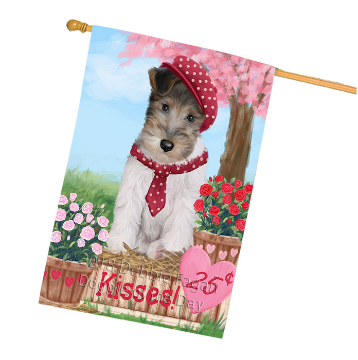 Rosie 25 Cent Kisses Wire Fox Terrier Dog House Flag FLG56953