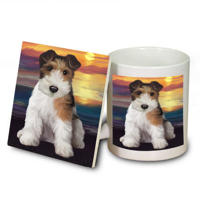 Wire Fox Terrier Dog Mug and Coaster Set MUC52801