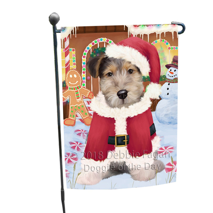 Christmas Gingerbread House Candyfest Wire Fox Terrier Dog Garden Flag GFLG57230