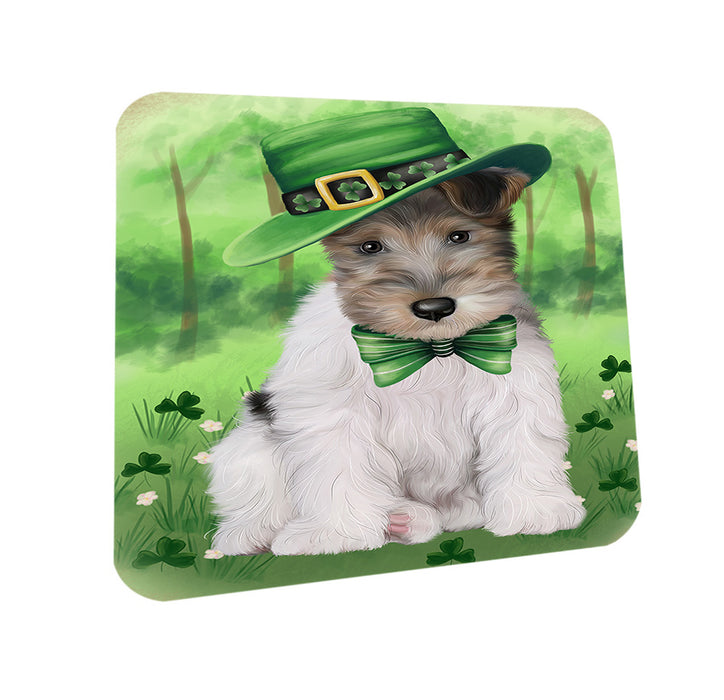 St. Patricks Day Irish Portrait Wire Fox Terrier Dog Coasters Set of 4 CST57020