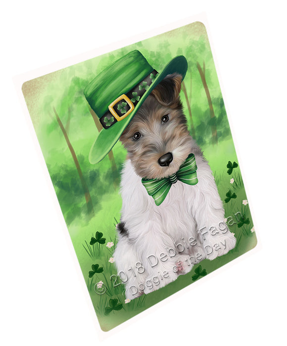 St. Patricks Day Irish Portrait Wire Fox Terrier Dog Cutting Board C77451
