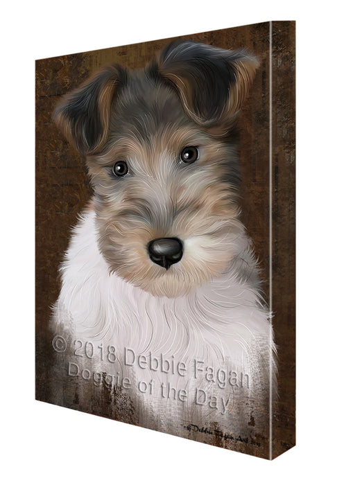 Rustic Wire Fox Terrier Dog Canvas Print Wall Art Décor CVS108404
