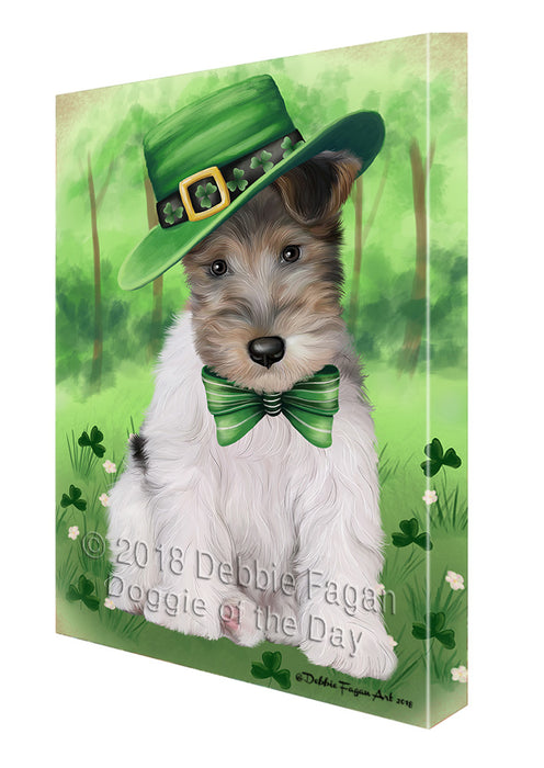 St. Patricks Day Irish Portrait Wire Fox Terrier Dog Canvas Print Wall Art Décor CVS135998