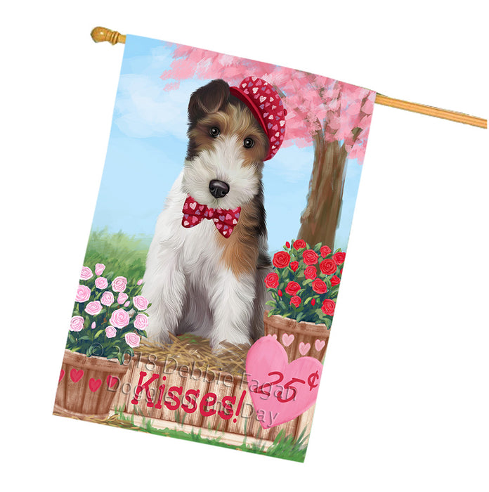 Rosie 25 Cent Kisses Wire Fox Terrier Dog House Flag FLG56954