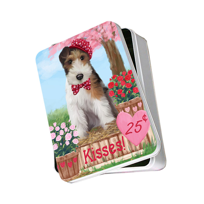 Rosie 25 Cent Kisses Wire Fox Terrier Dog Photo Storage Tin PITN56213