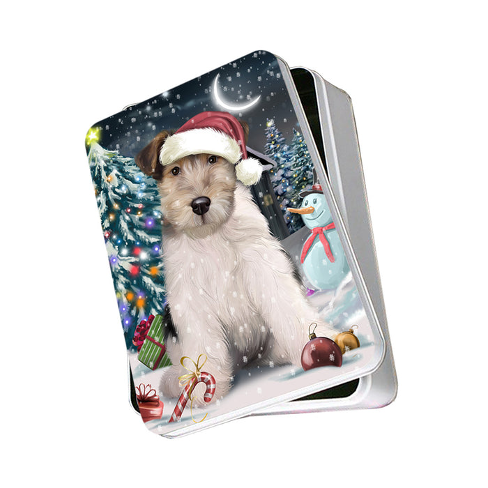 Have a Holly Jolly Wire Fox Terrier Dog Christmas Photo Storage Tin PITN51690