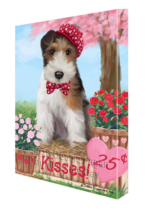 Rosie 25 Cent Kisses Wire Fox Terrier Dog Canvas Print Wall Art Décor CVS128654