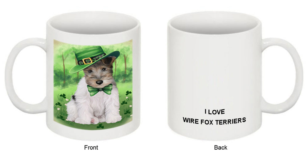St. Patricks Day Irish Portrait Wire Fox Terrier Dog Coffee Mug MUG52460