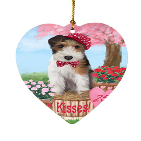 Rosie 25 Cent Kisses Wire Fox Terrier Dog Heart Christmas Ornament HPOR56626