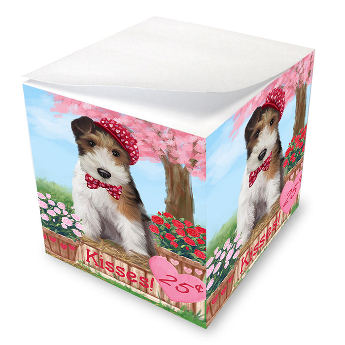Rosie 25 Cent Kisses Wire Fox Terrier Dog Note Cube NOC54342