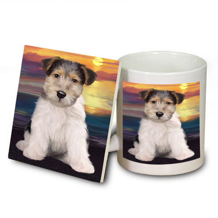 Wire Fox Terrier Dog Mug and Coaster Set MUC52802