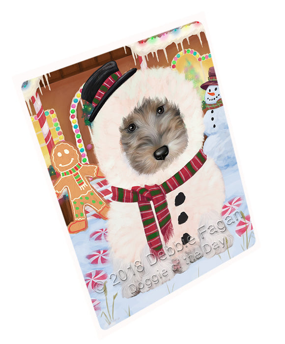 Christmas Gingerbread House Candyfest Wire Fox Terrier Dog Large Refrigerator / Dishwasher Magnet RMAG101886