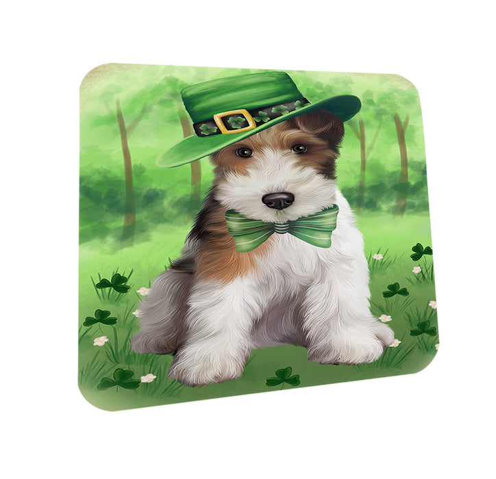St. Patricks Day Irish Portrait Wire Fox Terrier Dog Coasters Set of 4 CST57021