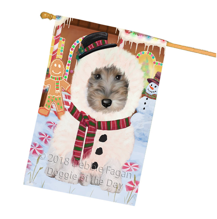 Christmas Gingerbread House Candyfest Wire Fox Terrier Dog House Flag FLG57287