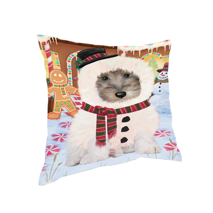 Christmas Gingerbread House Candyfest Wire Fox Terrier Dog Pillow PIL80704