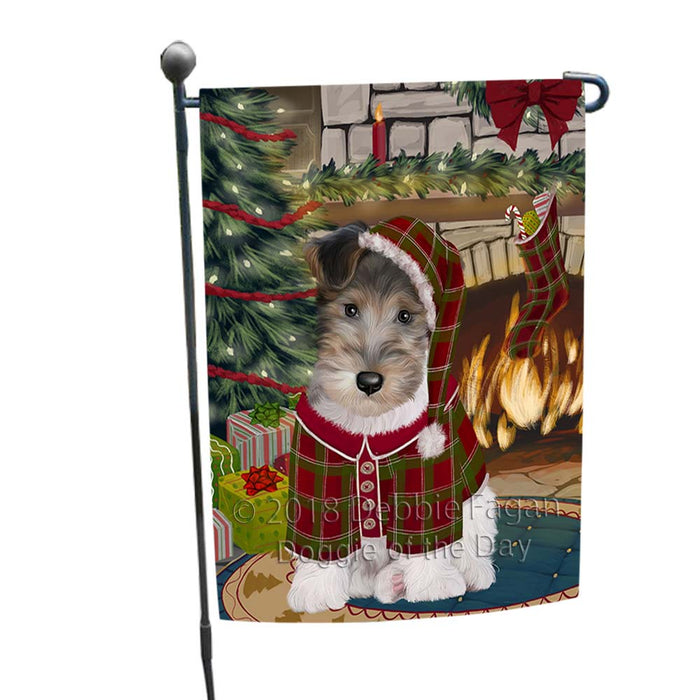 The Stocking was Hung Wire Fox Terrier Dog Garden Flag GFLG55958