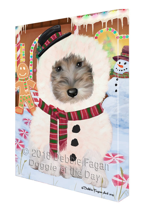 Christmas Gingerbread House Candyfest Wire Fox Terrier Dog Canvas Print Wall Art Décor CVS131651