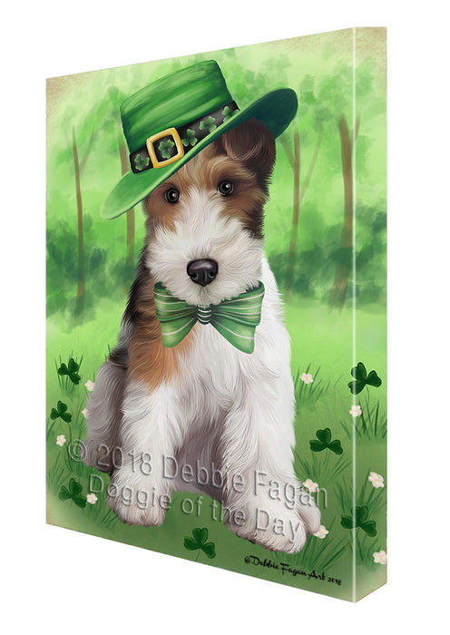 St. Patricks Day Irish Portrait Wire Fox Terrier Dog Canvas Print Wall Art Décor CVS136007
