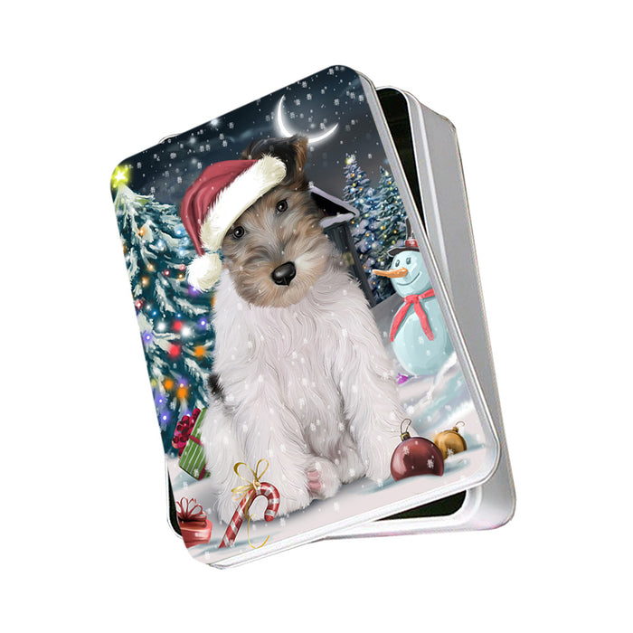 Have a Holly Jolly Wire Fox Terrier Dog Christmas Photo Storage Tin PITN51691