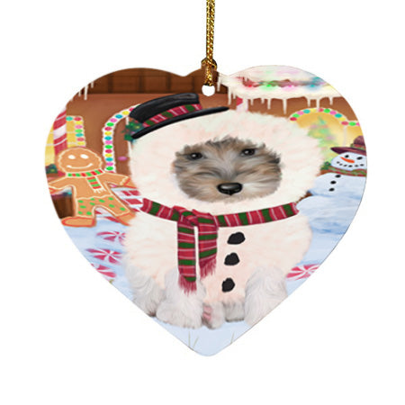 Christmas Gingerbread House Candyfest Wire Fox Terrier Dog Heart Christmas Ornament HPOR56959