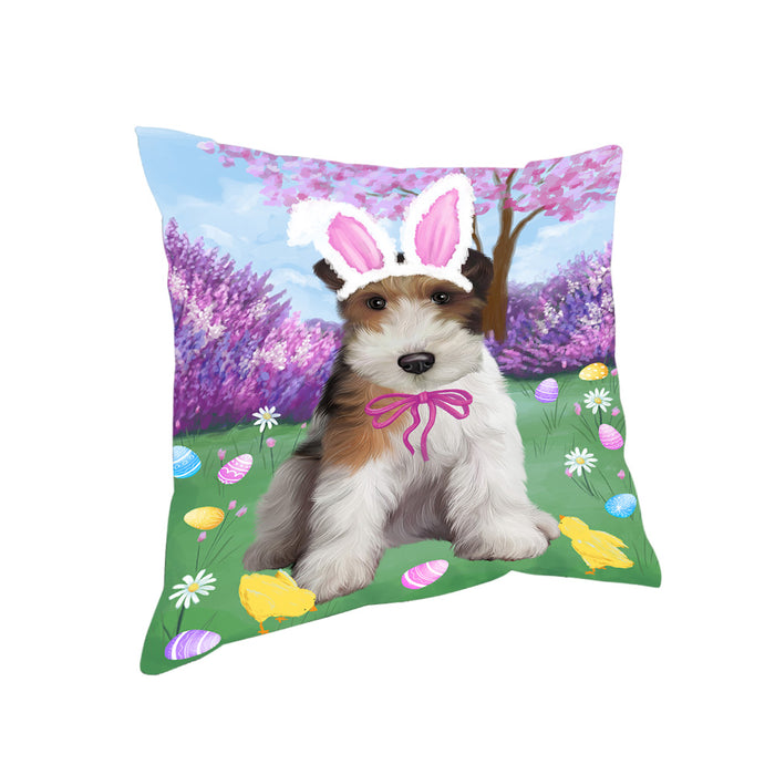 Easter Holiday Wire Fox Terrier Dog Pillow PIL82156