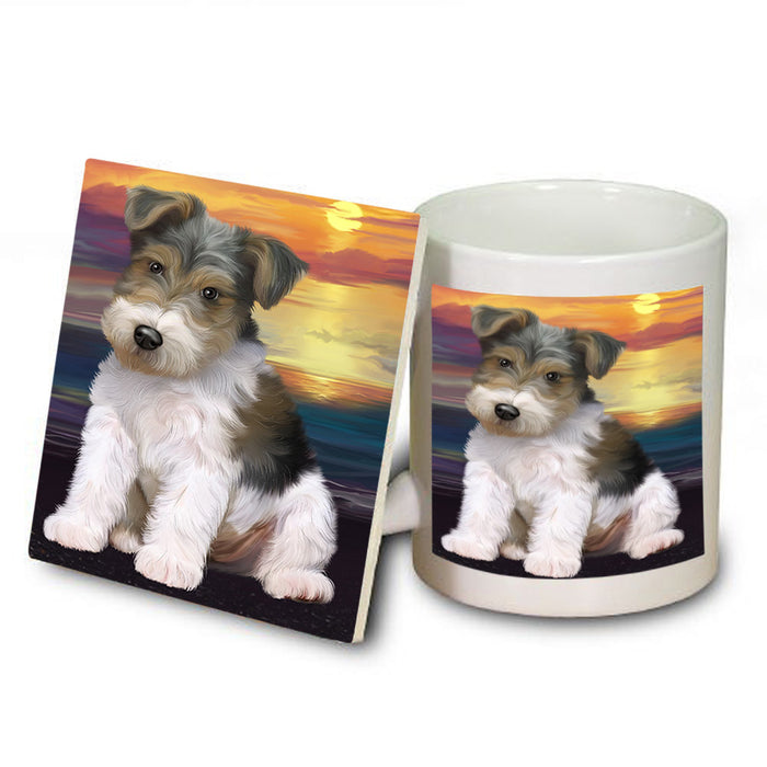 Wire Fox Terrier Dog Mug and Coaster Set MUC52803