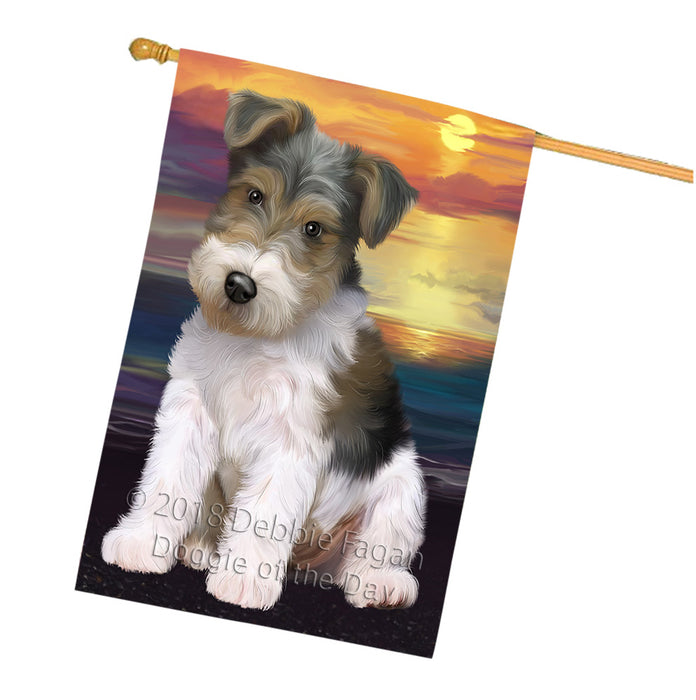 Wire Fox Terrier Dog House Flag FLG53009