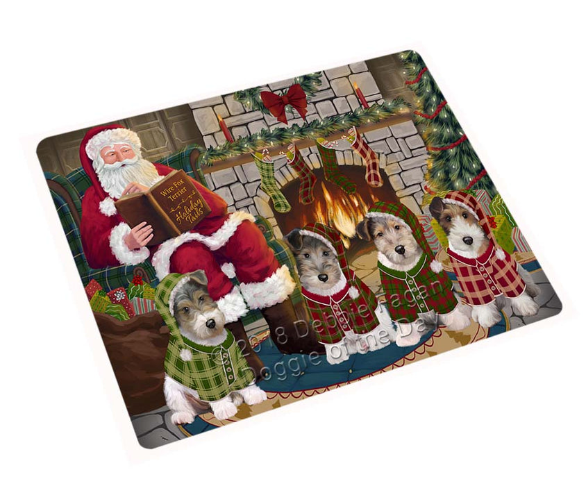 Christmas Cozy Holiday Tails Wire Fox Terriers Dog Large Refrigerator / Dishwasher Magnet RMAG94674