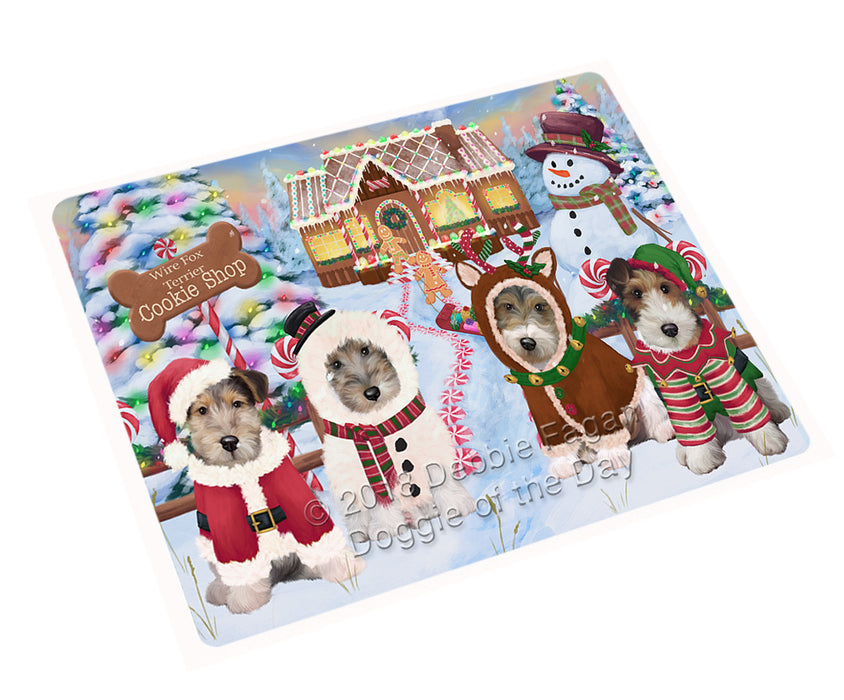 Holiday Gingerbread Cookie Shop Wire Fox Terriers Dog Large Refrigerator / Dishwasher Magnet RMAG102066