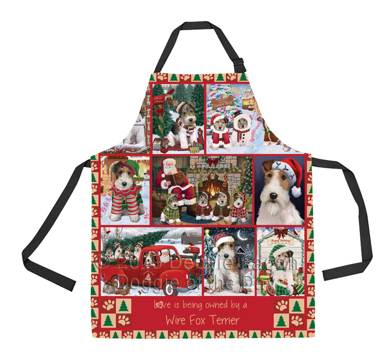 Love is Being Owned Christmas Wire Fox Terrier Dogs Apron