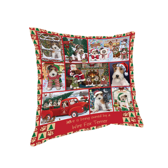 Love is Being Owned Christmas Wire Fox Terrier Dogs Pillow PIL85932