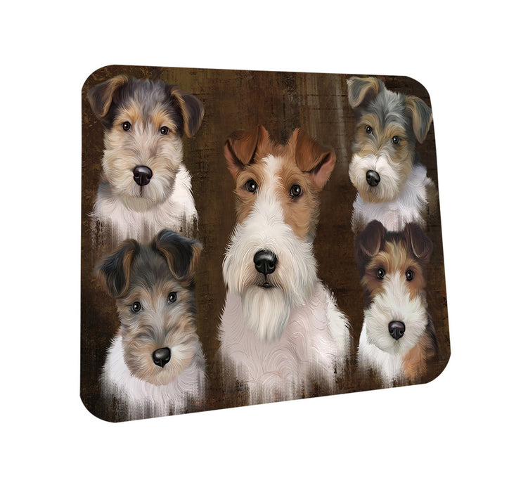 Rustic 5 Wire Fox Terrier Dog Coasters Set of 4 CST54111