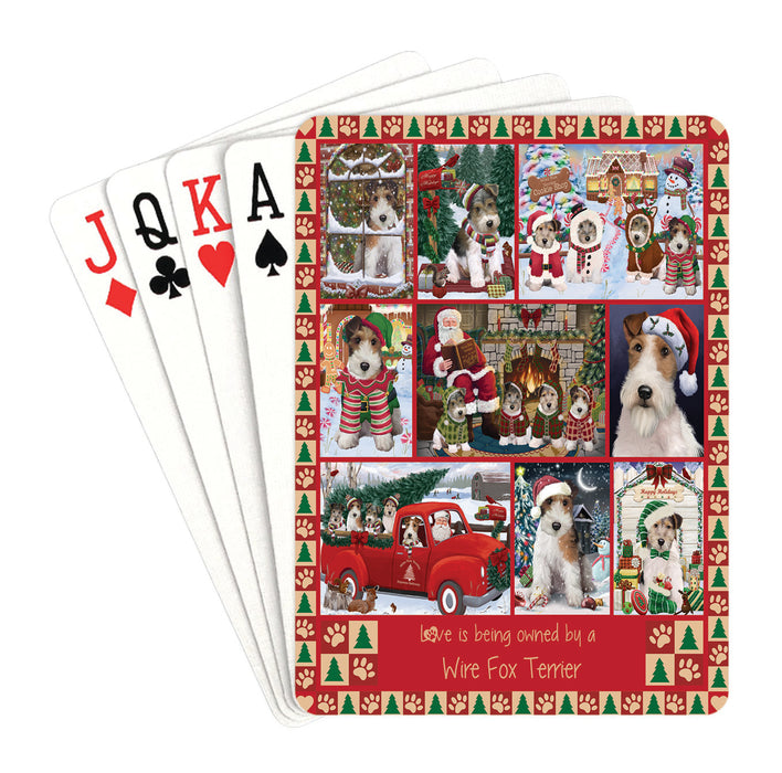 Love is Being Owned Christmas Wire Fox Terrier Dogs Playing Card Decks