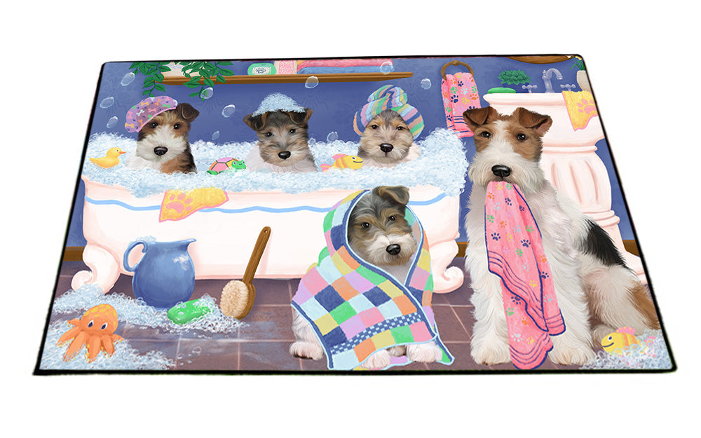 Rub A Dub Dogs In A Tub Wire Fox Terriers Dog Floormat FLMS53691