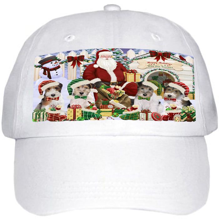 Christmas Dog House Wire Fox Terriers Dog Ball Hat Cap HAT61572