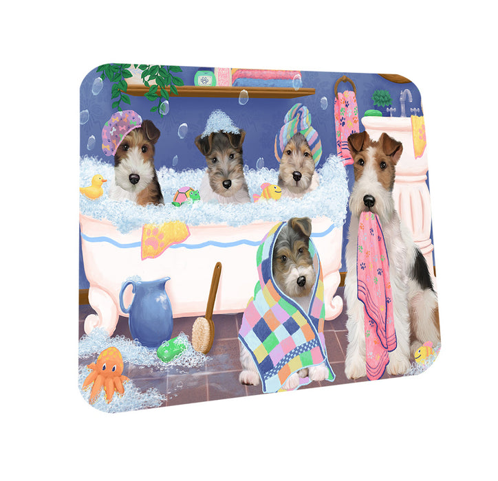 Rub A Dub Dogs In A Tub Wire Fox Terriers Dog Coasters Set of 4 CST56794