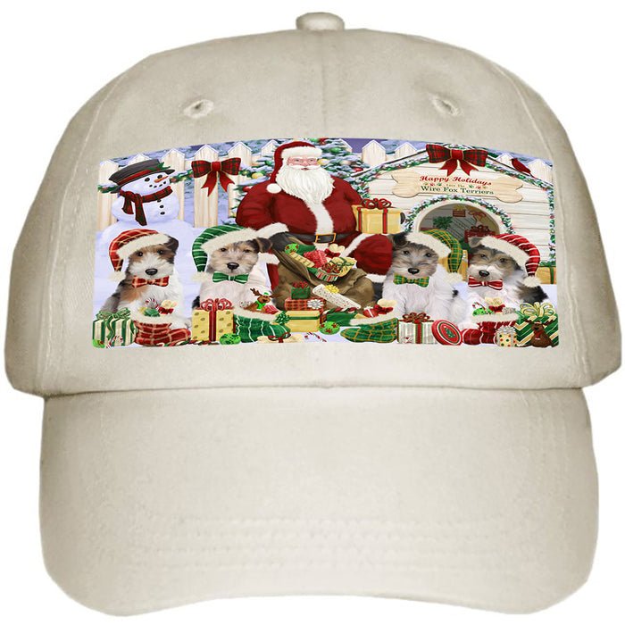 Christmas Dog House Wire Fox Terriers Dog Ball Hat Cap HAT61572