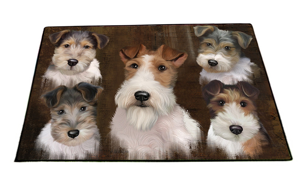 Rustic 5 Wire Fox Terrier Dog Floormat FLMS54493