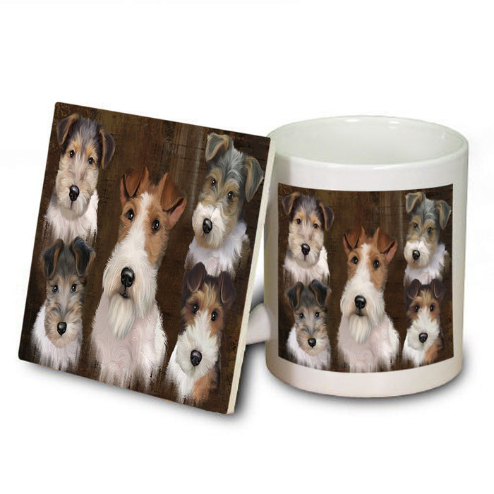 Rustic 5 Wire Fox Terrier Dog Mug and Coaster Set MUC54145