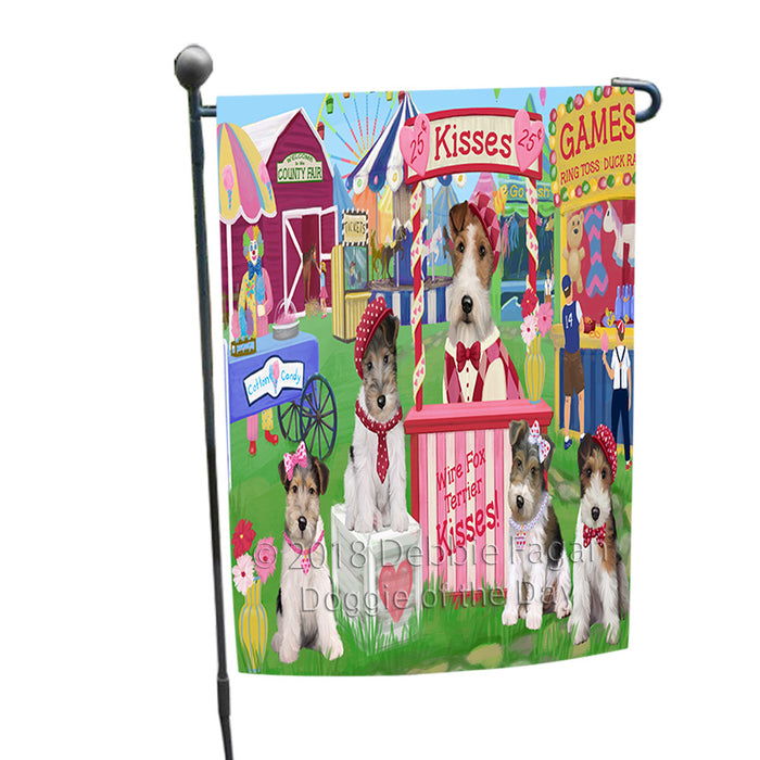 Carnival Kissing Booth Wire Fox Terriers Dog Garden Flag GFLG56599