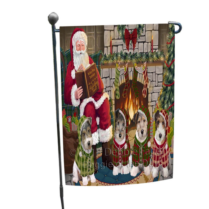 Christmas Cozy Holiday Tails Wire Fox Terriers Dog Garden Flag GFLG55694
