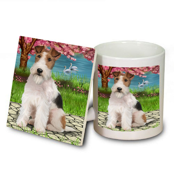 Wire Fox Terrier Dog Mug and Coaster Set MUC52748