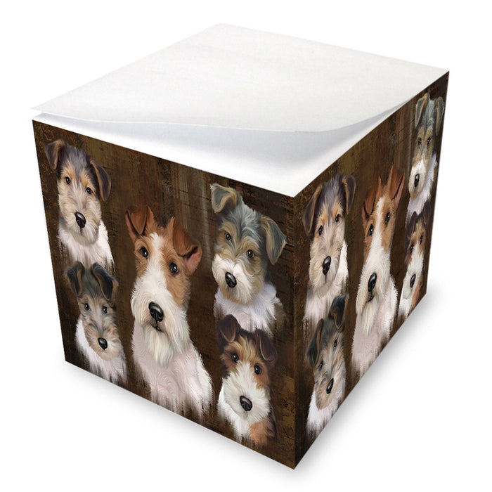 Rustic 5 Wire Fox Terrier Dog Note Cube NOC55799