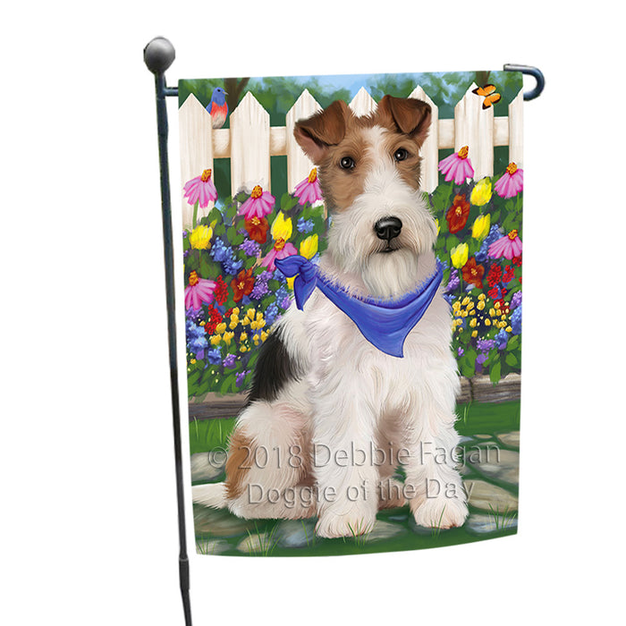 Spring Floral Wire Hair Terrier Dog Garden Flag GFLG52231