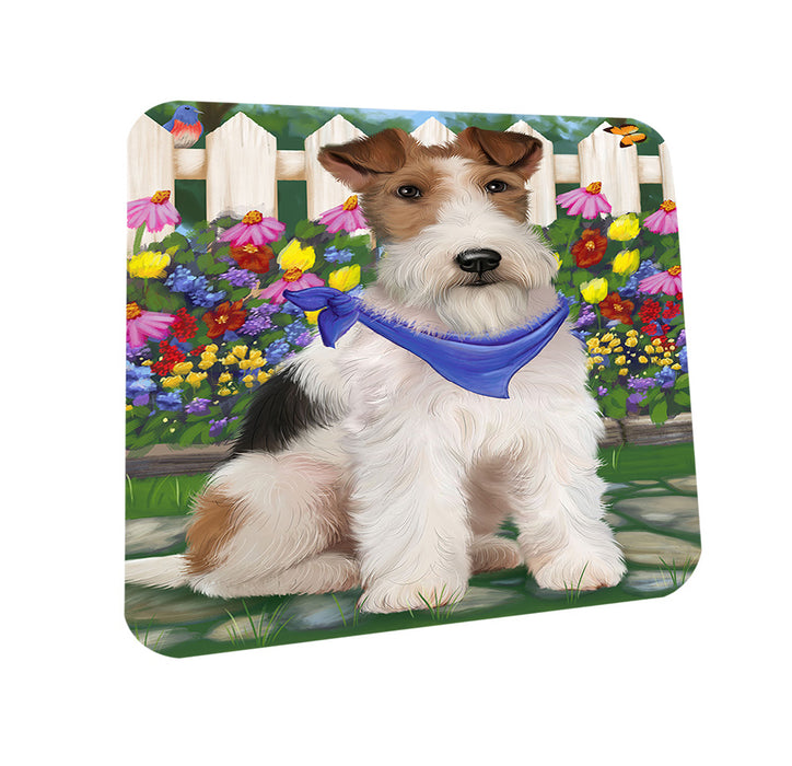 Spring Floral Wire Hair Terrier Dog Coasters Set of 4 CST52245